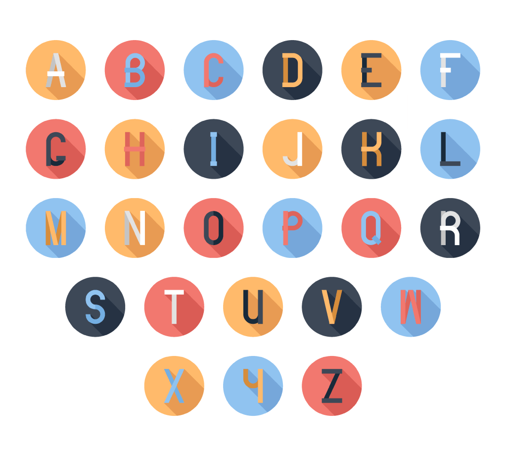 Colourful alphabet graphic